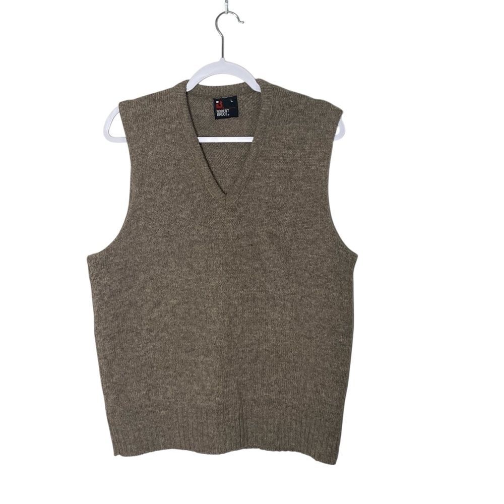 Robert Bruce 100% Wool V-Neck Knit Sweater Vest Men's Size Large